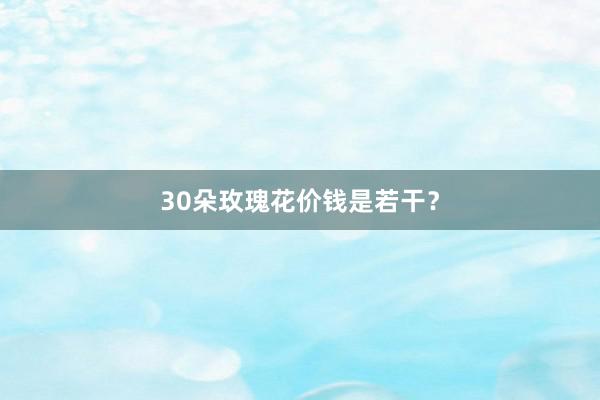 30朵玫瑰花价钱是若干？